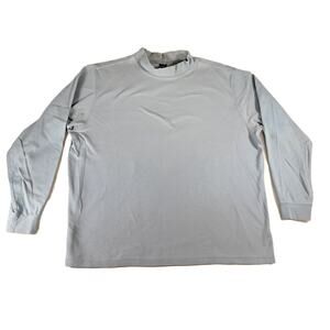 Lands' End Mock Neck Base Layer Men's XL Reg 46/48 Powder Blue Skiing Winter